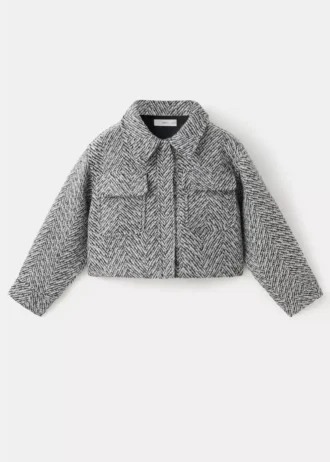 Tweedowa kurtka z lureksowymi detalami