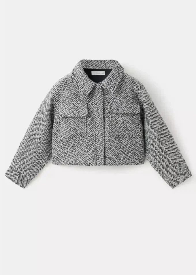 Tweedowa kurtka z lureksowymi detalami