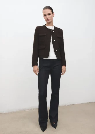 Tweedowa marynarka z postrzępionymi końcami