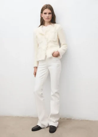 Tweedowa marynarka z postrzępionymi końcami