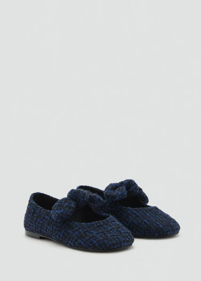 Tweedowe baleriny z kokardką Tweedowe baleriny z kokardką