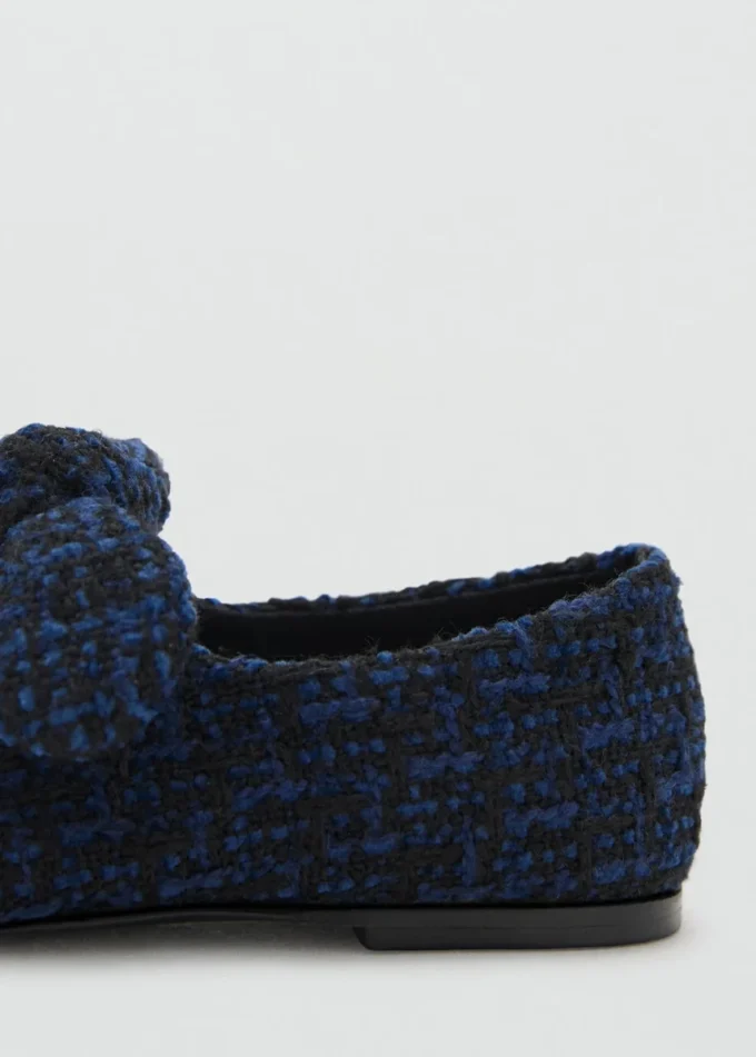 Tweedowe baleriny z kokardką Tweedowe baleriny z kokardką