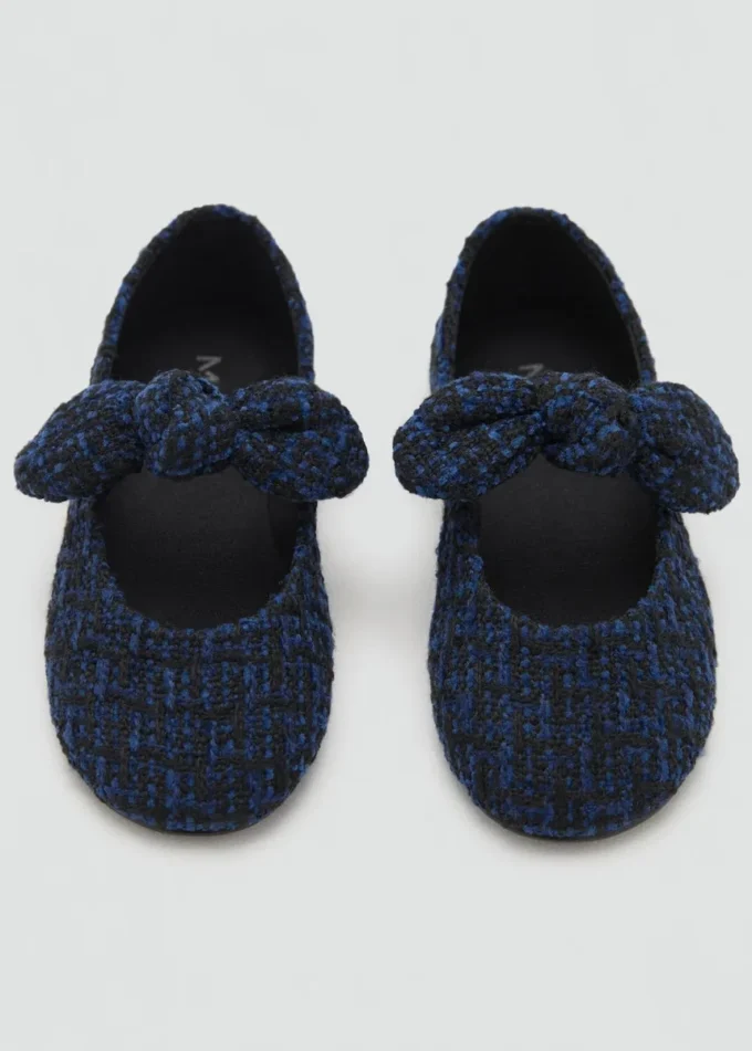 Tweedowe baleriny z kokardką Tweedowe baleriny z kokardką