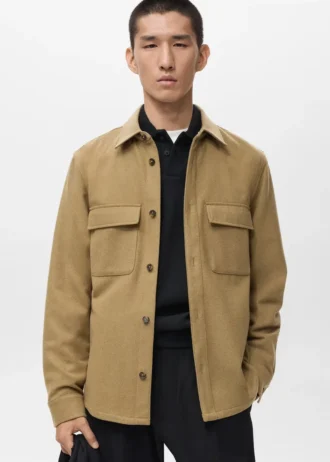 Wełniana koszula z kieszeniami