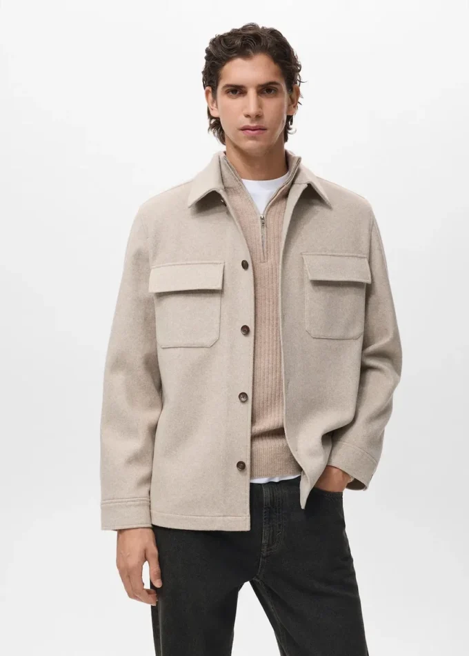 Wełniana koszula z kieszeniami Wełniana koszula z kieszeniami