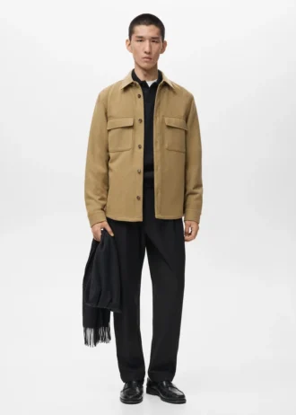 Wełniana koszula z kieszeniami