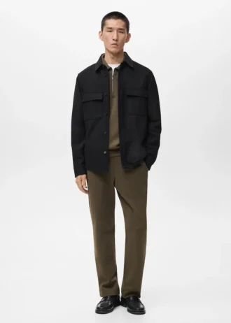 Wełniana koszula z kieszeniami