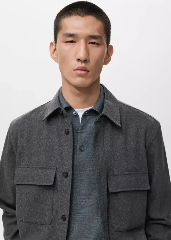 Wełniana koszula z kieszeniami Wełniana koszula z kieszeniami
