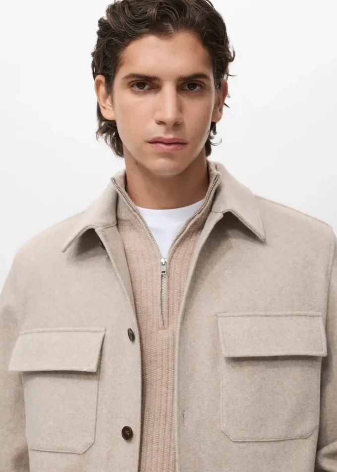 Wełniana koszula z kieszeniami Wełniana koszula z kieszeniami