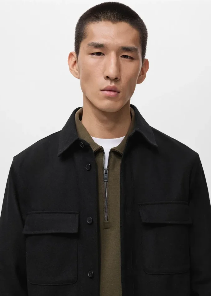 Wełniana koszula z kieszeniami Wełniana koszula z kieszeniami