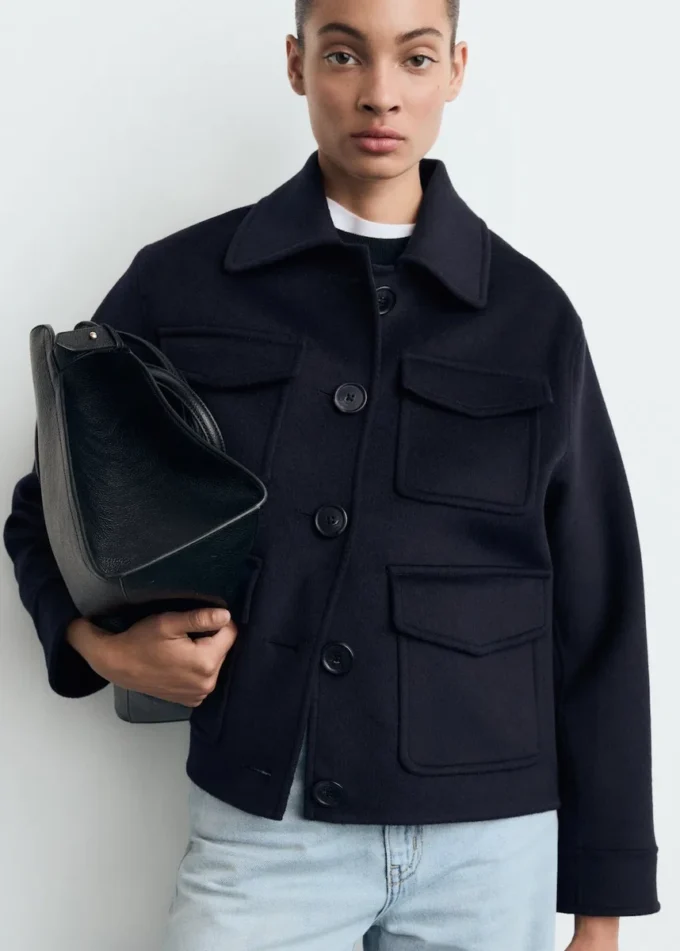 Wełniana kurtka z kieszeniami Wełniana kurtka z kieszeniami