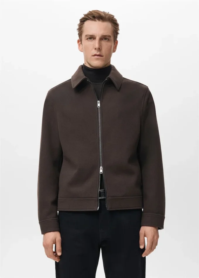 Wełniana kurtka zapinana na zamek błyskawiczny Wełniana kurtka zapinana na zamek błyskawiczny