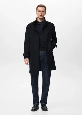 Wełniany płaszcz z golfem Wełniany płaszcz z golfem