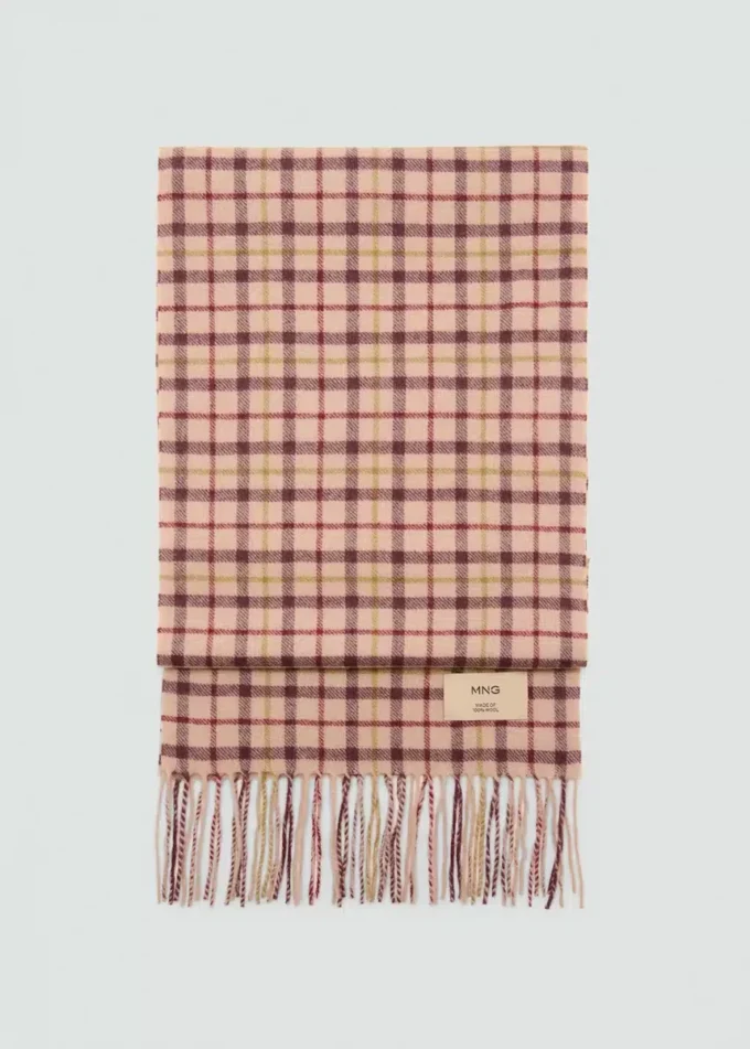 Wełniany szalik w kratę Wełniany szalik w kratę