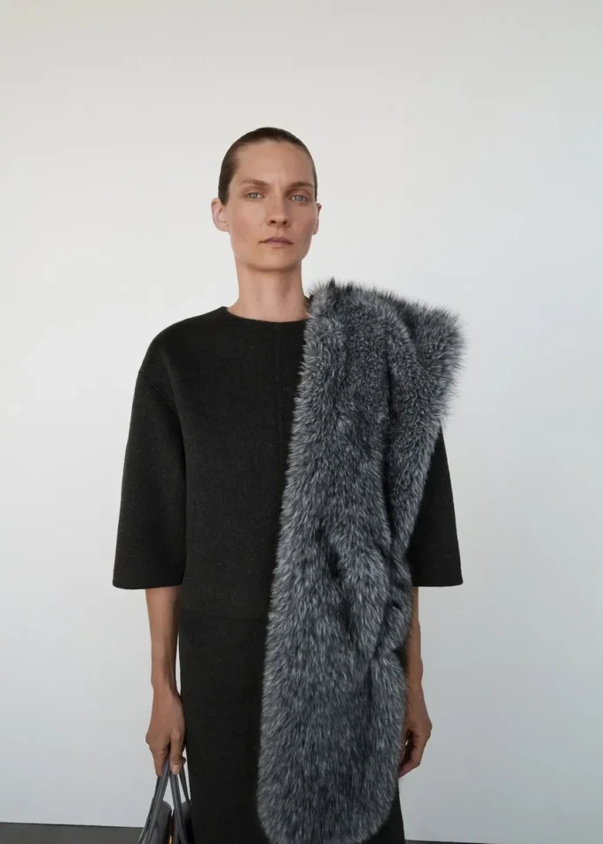 Wełniany top z rękawami o długości 3/4 Wełniany top z rękawami o długości 3/4