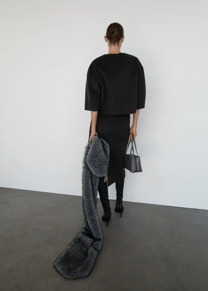 Wełniany top z rękawami o długości 3/4 Wełniany top z rękawami o długości 3/4