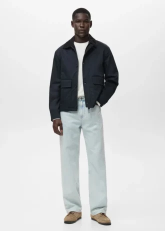 Wodoodporna kurtka z kołnierzem z sztruksu