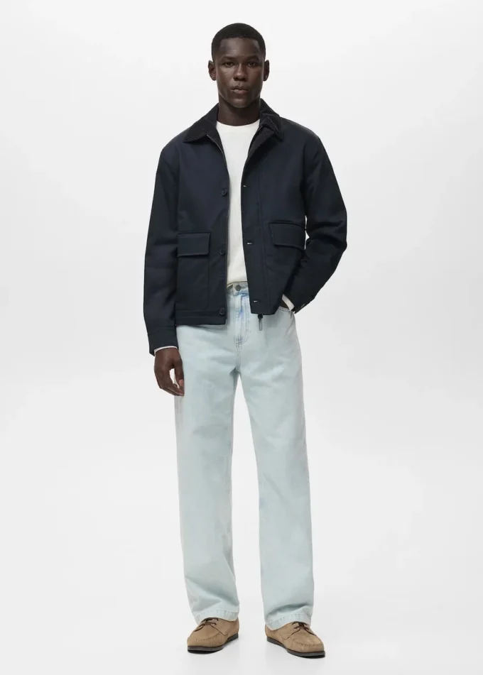 Wodoodporna kurtka z kołnierzem z sztruksu Wodoodporna kurtka z kołnierzem z sztruksu