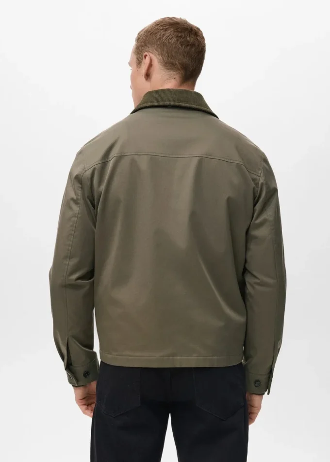 Wodoodporna kurtka z kołnierzem z sztruksu Wodoodporna kurtka z kołnierzem z sztruksu