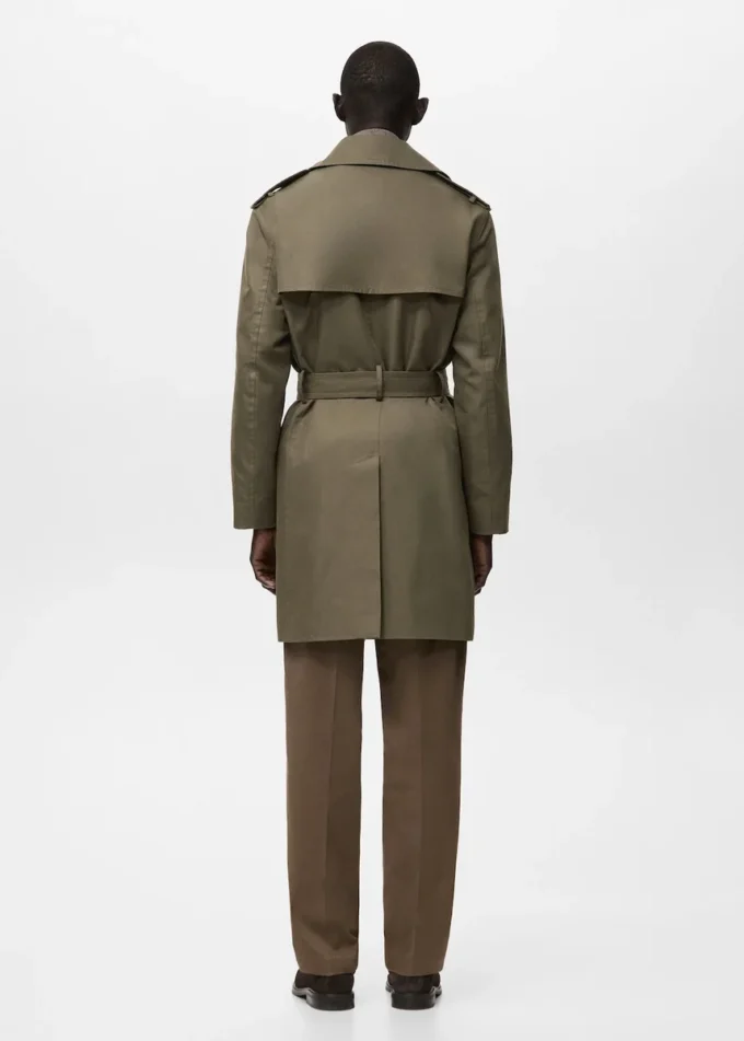 Wodoodporny trencz z paskiem Wodoodporny trencz z paskiem