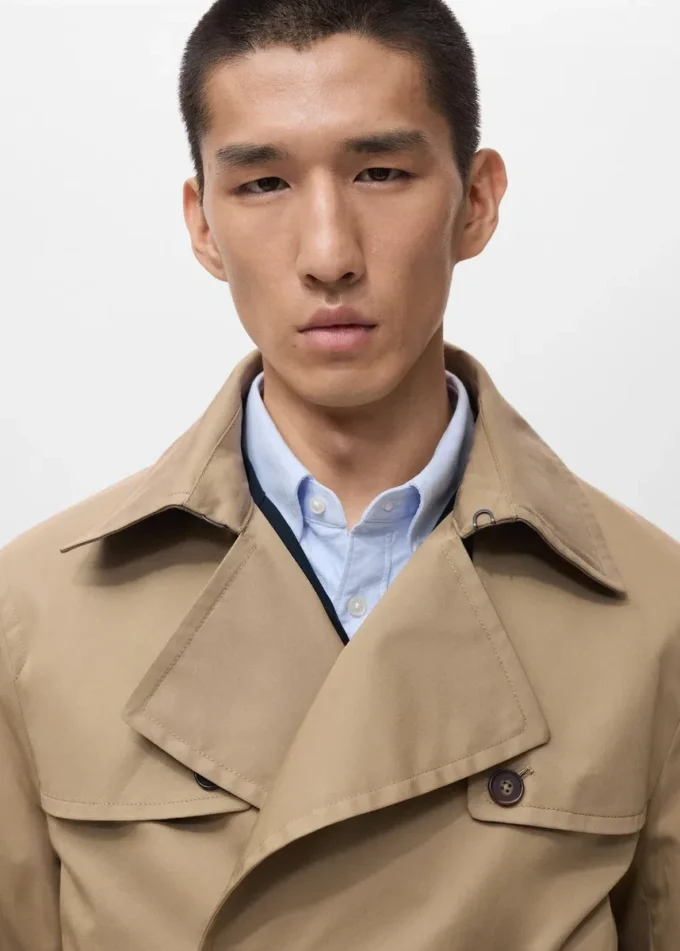 Wodoodporny trencz z paskiem Wodoodporny trencz z paskiem