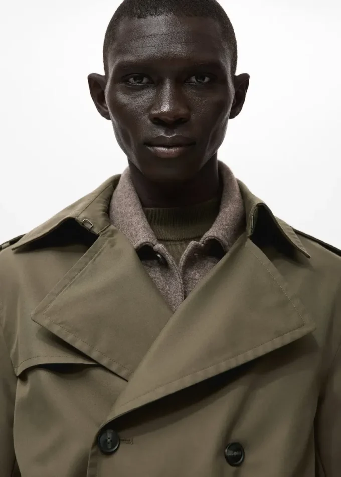 Wodoodporny trencz z paskiem Wodoodporny trencz z paskiem