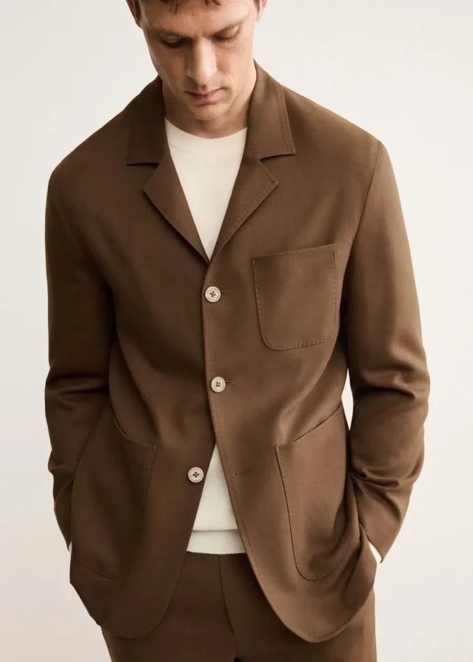 Włoska marynarka z flaneli z dziewiczej wełny Włoska marynarka z flaneli z dziewiczej wełny