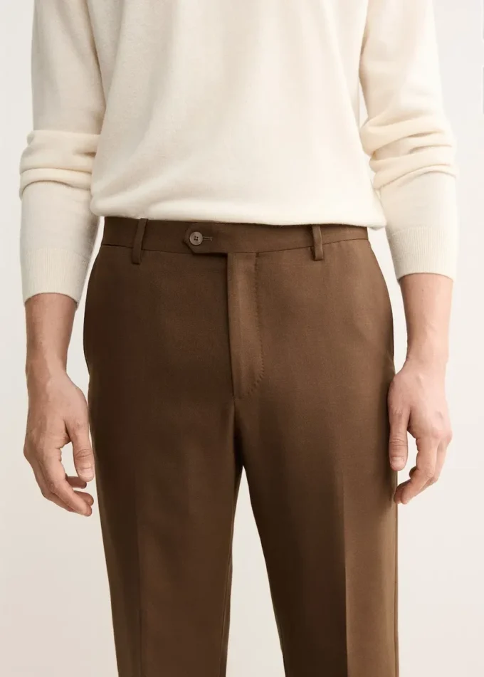 Włoskie wełniane spodnie z flaneli Włoskie wełniane spodnie z flaneli
