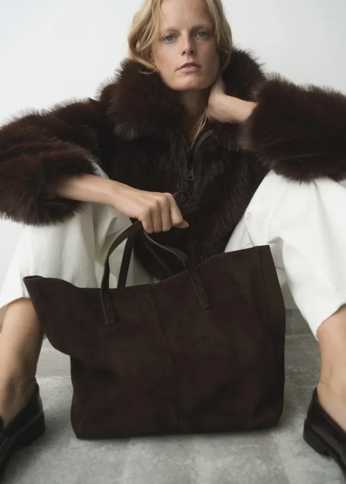 Zamszowa torba na zakupy Zamszowa torba na zakupy