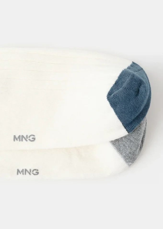 Zestaw 2 par skarpet bawełnianych w paski Zestaw 2 par skarpet bawełnianych w paski