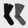 Zestaw 2 par skarpetek z prążkowanej bawełny Zestaw 2 par skarpetek z prążkowanej bawełny