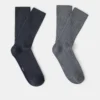 Zestaw 2 par skarpetek z prążkowanej bawełny Zestaw 2 par skarpetek z prążkowanej bawełny