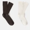 Zestaw 2 par skarpetek z prążkowanej bawełny Zestaw 2 par skarpetek z prążkowanej bawełny