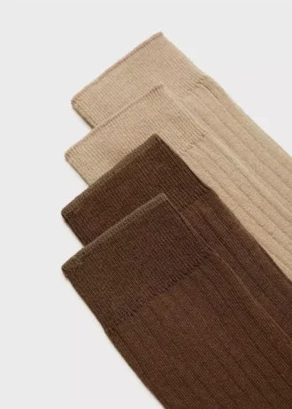 Zestaw 2 par skarpetek z prążkowanej bawełny