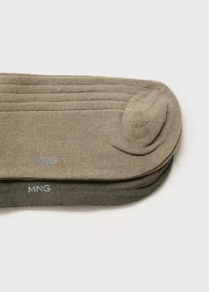 Zestaw 2 par skarpetek z prążkowanej bawełny Zestaw 2 par skarpetek z prążkowanej bawełny