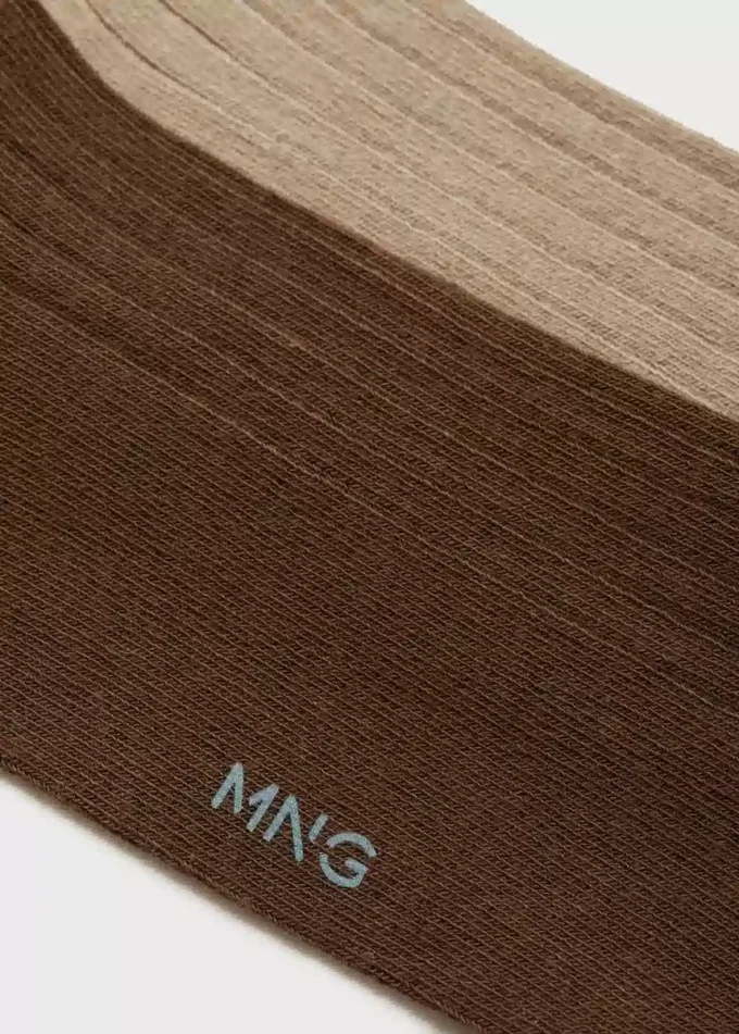 Zestaw 2 par skarpetek z prążkowanej bawełny Zestaw 2 par skarpetek z prążkowanej bawełny