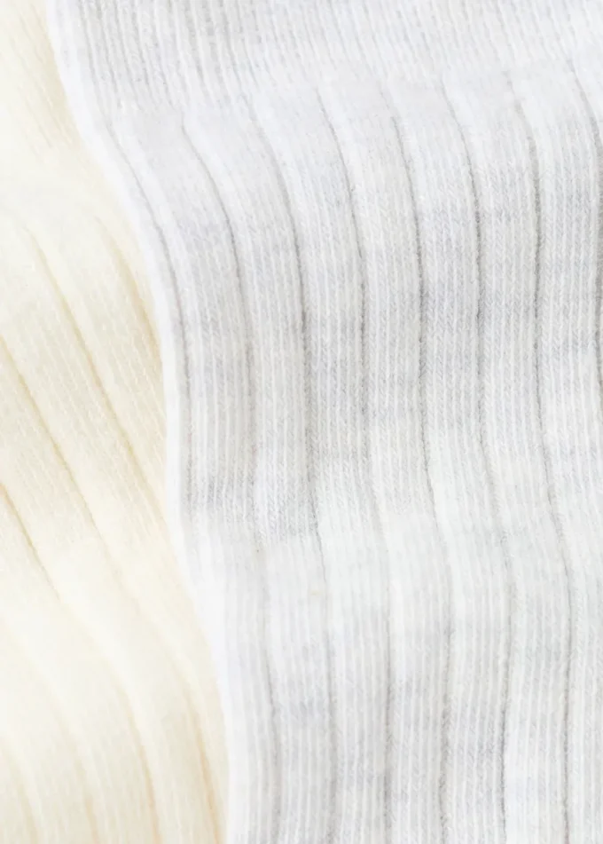 Zestaw 2 par skarpetek z prążkowanej bawełny Zestaw 2 par skarpetek z prążkowanej bawełny