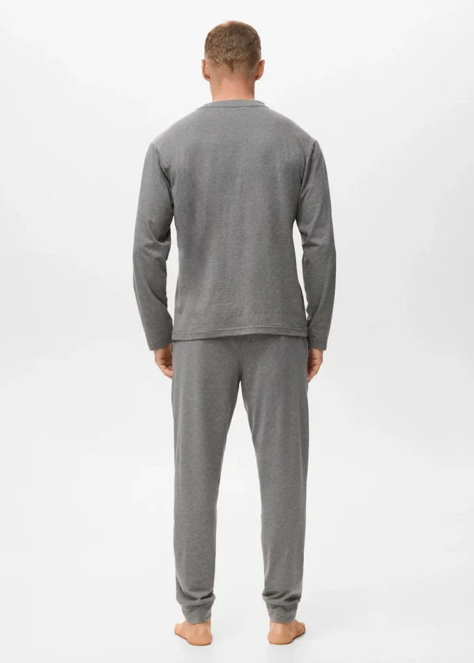 Zestaw długiej bawełnianej piżamy Zestaw długiej bawełnianej piżamy