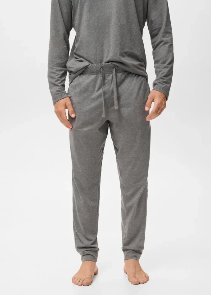 Zestaw długiej bawełnianej piżamy Zestaw długiej bawełnianej piżamy