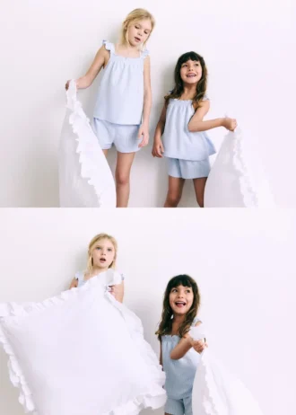 Zestaw piżamy w paski z bawełny Zestaw piżamy w paski z bawełny