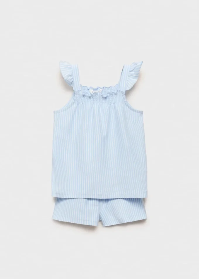 Zestaw piżamy w paski z bawełny Zestaw piżamy w paski z bawełny