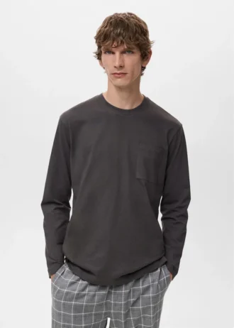 Zestaw piżamy z bawełny w kratkę