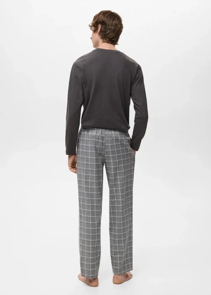 Zestaw piżamy z bawełny w kratkę Zestaw piżamy z bawełny w kratkę