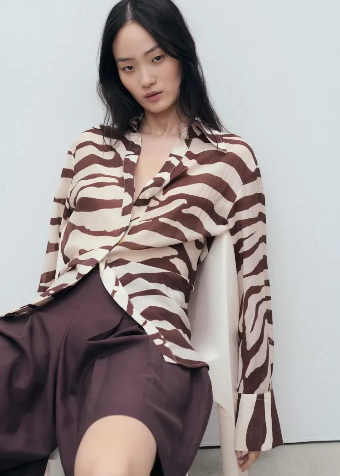 Zwiewna koszula w zebry Zwiewna koszula w zebry